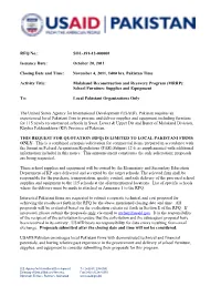 RFQ No.: SOL-391-12-000001 Issuance Date: October 20, 2011