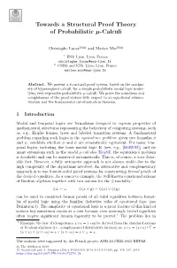 Towards a Structural Proof Theory of Probabilistic $$\Mu $$-Calculi