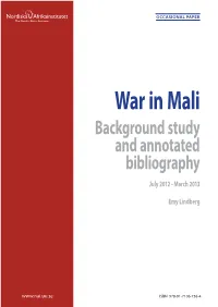 War in Mali. Background Study and Annotated Bibliography