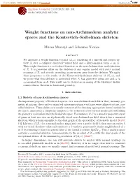 Weight Functions on Non-Archimedean Analytic Spaces and the Kontsevich–Soibelman Skeleton