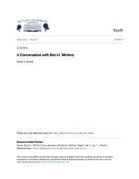 A Conversation with Ben H. Winters