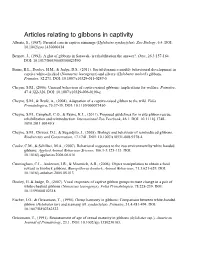 Articles Relating to Gibbons in Captivity Alberts, S., (1987)