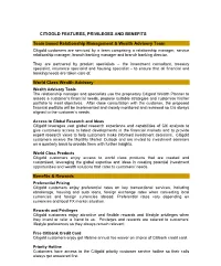 CITIGOLD FEATURES, PRIVILEGES and BENEFITS Team Based