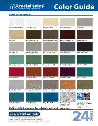 Color Guide Metalsales.Us.Com PVDF Paint System