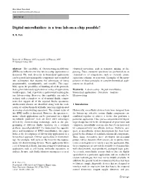 Digital Microfluidics