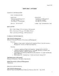 Edward A. Snyder's CV