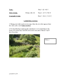 Lathkill Dale Fieldwork Activities