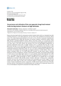 Occurrence and Altitude of the Non-Specular Long-Lived Meteor Trails During Meteor Showers at High Latitudes