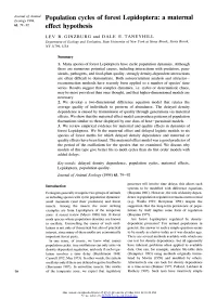 Population Cycles of Forest Lepidoptera: a Maternal Effect