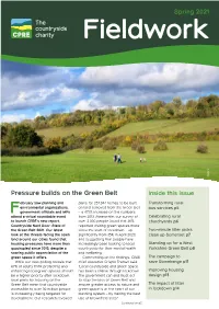 Pressure Builds on the Green Belt Inside This Issue