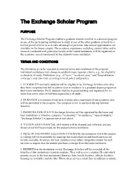 The Exchange Scholar Program