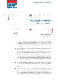 The Swedish Model : Conflict Or Consensus?