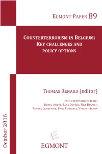 Counterterrorism in Belgium: Key Challenges and Policy Options