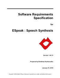 Espeak : Speech Synthesis