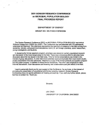 Microbial Population Biology Final Progress Report