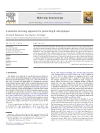 Molecular Immunology a Machine-Learning Approach for Predicting B-Cell Epitopes