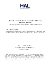 Praspel: Contract-Driven Testing for PHP Using Realistic Domains Ivan Enderlin, Fabrice Bouquet, Frédéric Dadeau, Alain Giorgetti