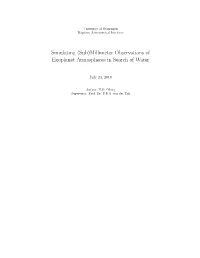 Simulating (Sub)Millimeter Observations of Exoplanet Atmospheres in Search of Water