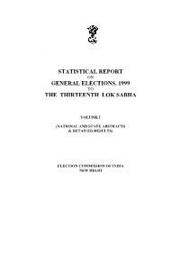 Statistical Report General Elections, 1999 The