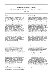 The Iraq-Kuwait Boundary Dispute: Historical Background and the UN Decisions of 1992 and 1993