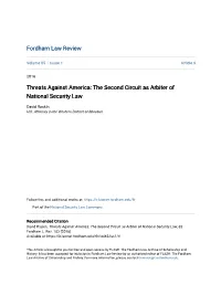 The Second Circuit As Arbiter of National Security Law