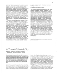 A Transit-Oriented City Edward W