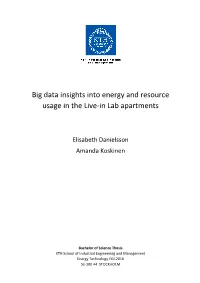 Big Data Insights Into Energy and Resource Usage in the Live-In Lab Apartments