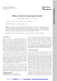 Binary Structures Among Large Asteroids