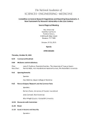 Committee on Federal Research Regulations and Reporting Requirements: a New Framework for Research Universities in the 21St Century