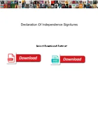 Declaration of Independence Signitures