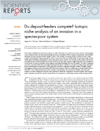 Do Deposit-Feeders Compete? Isotopic Niche Analysis of an Invasion in A
