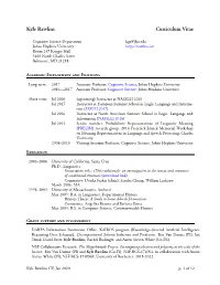 Kyle Rawlins Curriculum Vitae