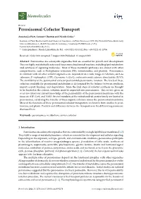 Peroxisomal Cofactor Transport