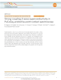 Strong-Coupling D-Wave Superconductivity in Pucoga5 Probed by Point-Contact Spectroscopy D