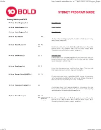 Sydney Program Guide