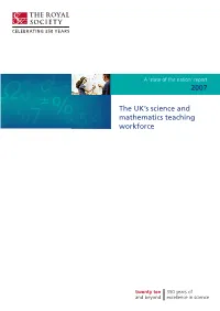 The UK's Science and Mathematics Teaching Workforce