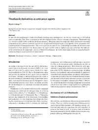 Thiadiazole Derivatives As Anticancer Agents