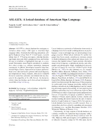ASL-LEX: a Lexical Database of American Sign Language