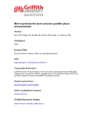 How to Perform the Most Accurate Possible Phase Measurements