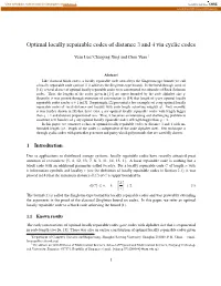 Optimal Locally Repairable Codes of Distance 3 and 4 Via Cyclic Codes