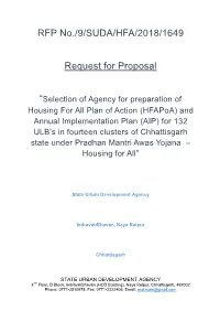 RFP No./9/SUDA/HFA/2018/1649 Request for Proposal