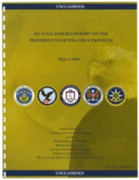 Unclassified Report on the President's Surveillance Program