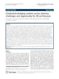 Conductive-Bridging Random Access Memory