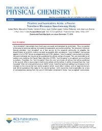 Picolinic and Isonicotinic Acids: a Fourier Transform Microwave Spectroscopy Study