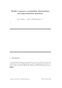 Sheffer Sequences, Probability Distributions and Approximation