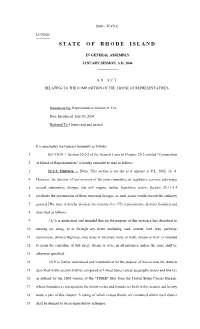 State of Rhode Island General Assembly