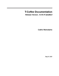 T-Coffee Documentation Release Version 13.45.47.Aba98c5