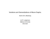 Variations and Generalizations of Moore Graphs