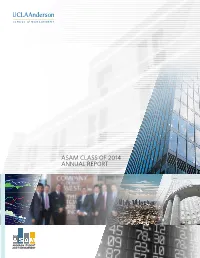 Asam Class of 2014 Annual Report