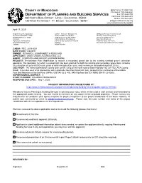 Department of Planning and Building Services